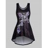 Skull Cross Print Tank Dress And Cami Dress Two Piece Set - BLACK XXXL