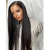 4*4 Lace Front 150% Human Hair Straight Wig - BLACK 18INCH