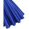 Robe de Cocktail Ligne A Fleur Brodée Panneau en Dentelle à Epaule Dénudée - Bleu XL