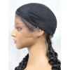 Lace Front Curly Braids Middle Part Long Heat Resistance Synthetic Wig - BLACK 28INCH
