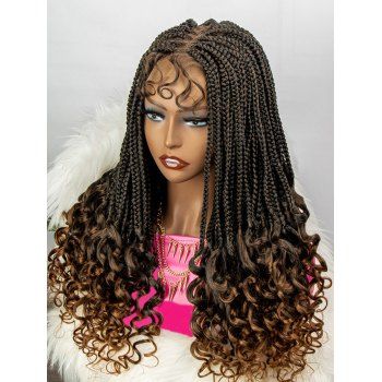 

4*4 Lace Front Heat Resistant Synthetic Braid Wavy Wig, Wood