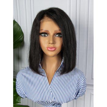 

Straight Bob 150% Human Hair 13*4 Lace Front Wig, Black