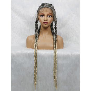 

Braids 13*4 Lace Front 32 Inch Long Heat Resistance Synthetic Wig, Champagne gold