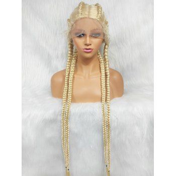 

Ultra Long Braids Wig Heat Resistant Synthetic 13*4 Lace Front Wig, Golden