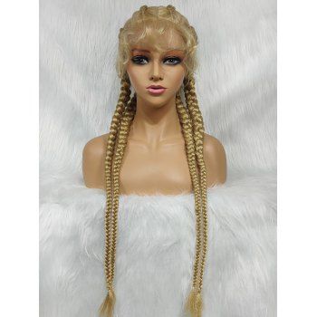 

13*4 Lace Front Ultra Long See-through Bang Braids Wig Heat Resistant Synthetic Wig, Bronze