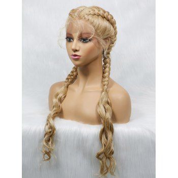 

Heat Resistant Synthetic Long Wavy Braids Lace Front Wig, Multicolor a