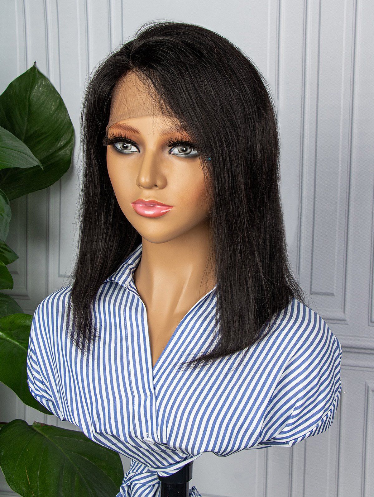 Straight 13*4 Lace Front 150% Human Hair Wig - BLACK 14INCH