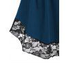Lace Panel O Ring Skirted Tank Top - DEEP BLUE XL