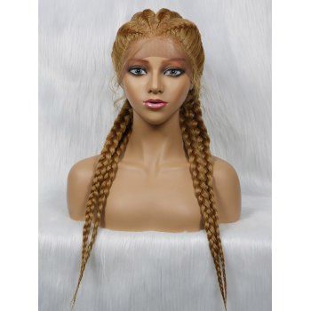 

13*4 Lace Front Braids 24 Inch Long Heat Resistance Synthetic Wig, Caramel