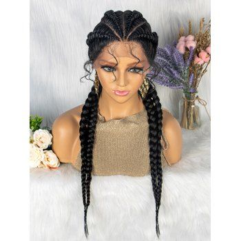 

Braids Lace Front 24 Inch Long Heat Resistance Synthetic Wig, Black