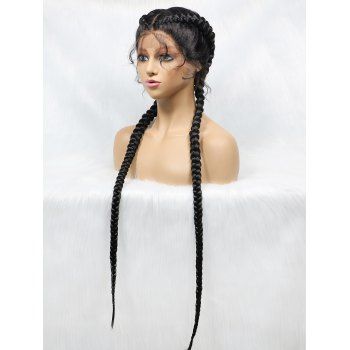 

Lace Front Braids 28 Inch Long Heat Resistance Synthetic Wig, Black