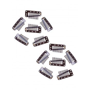 

12 Pcs Solid Color Wig Hair Clips, Sepia