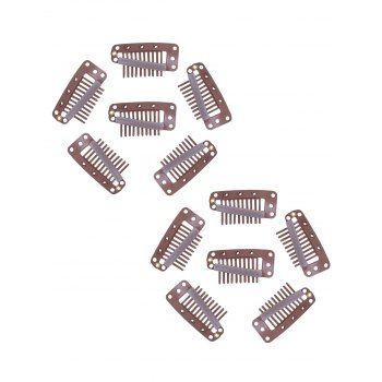 

12 Pcs Solid Color Wig Hair Clips, Rosy finch