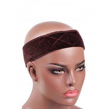 

Adjustable Velour Sticker Band For Wig Net Cap, Deep coffee