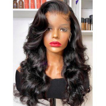 

13*4 Lace Front Body Wave 180% Human Hair Wig, Black