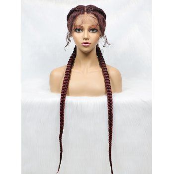 

Lace Front Braids 28 Inch Long Heat Resistance Synthetic Wig, Multicolor a