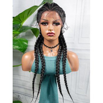 

Long Braids Heat Resistant Synthetic Lace Front Wig, Black