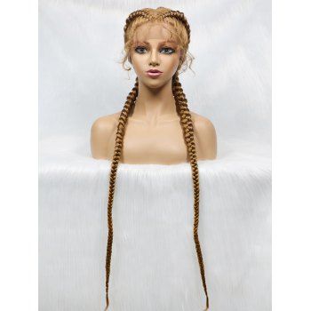 

Lace Front Braids 28 Inch Long Heat Resistance Synthetic Wig, Coffee