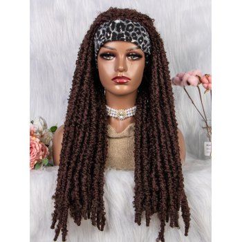 

Long Twisted Curly Braids Capless Heat Synthetic Wig, Red wine