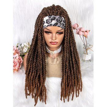 

Braids 22 Inch Long Heat Resistance Synthetic Wig With Band, Camel brown