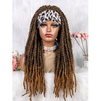 

Braids 22 Inch Long Heat Resistance Synthetic Wig With Band, Caramel