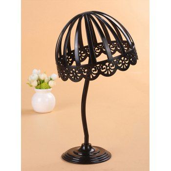 

Baroque Style Detachable Flower Hollow Out Mushroom Wig Stand Holder, Black
