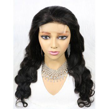 

4*4 Lace Front 180% Body Wave Long Human Hair Wig, Black