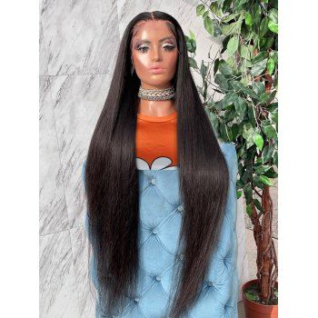 

Straight 180% Human Hair 13*4 Lace Front Wig, Black