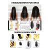 4*4 Lace Front 180% Body Wave Long Human Hair Wig - BLACK 16INCH
