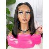 4*4 Lace Front 150% Human Hair Straight Wig - BLACK 16INCH