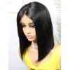 4*4 Lace Front 130% Human Hair Straight Bob Wig - BLACK 16INCH