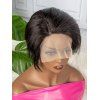 Short Straight 150% Human Hair Lace Front Wig - BLACK 8INCH