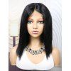 Straight Bob 130% Human Hair 4*4 Lace Front Wig - BLACK 18INCH