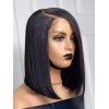 150% Human Hair 4*4 Lace Front Straight Bob Wig - BLACK 16INCH
