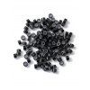 1000pcs Perles d'Anneau de Lien de Perruque de Cheveux de Silicone - Noir 