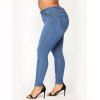 Plus Size Heather Curved Hem Draped Faux Twinset T Shirt And Solid Color Jeans Casual Outfit - multicolor L