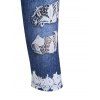 Legging Corsaire à Imprimé 3D Denim à Taille Haute - Bleu profond XXXL