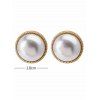 Faux Pearl Layered Necklace And Round Stud Earrings Two Piece Elegance Set - WHITE 