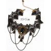 Faux Gem Chain Lace Choker And Rose Hollow Out Earrings Two Piece Gothic Set - BLACK 