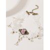 Collier Ras-de-Cou en Dentelle Réglable Motif Rose et Perle Fantaisie Style Gothique - Blanc 