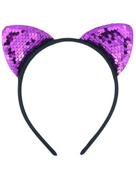 Cat Ear Hairband Colored Sequined Cute Cosplay Masquerade Hairband