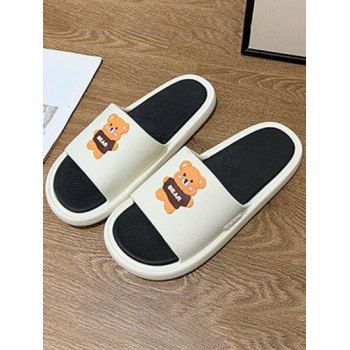 

Cute Slippers Cartoon Bear Slippers Indoor Bathroom Anti-slip Slippers, White