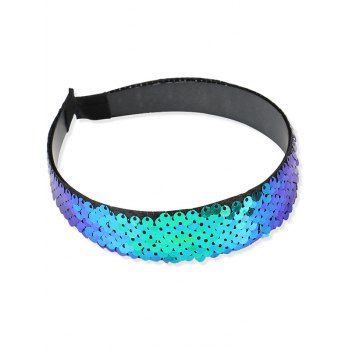Sequined Wide Trendy Hairband, Blue