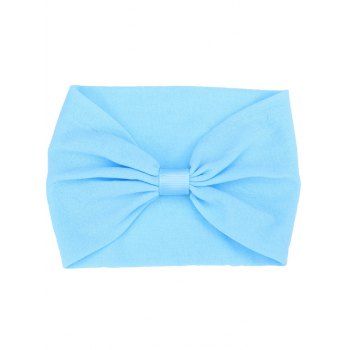 

Solid Color Children Headband Bowknot Wide Nylon Trendy Headband, Light blue