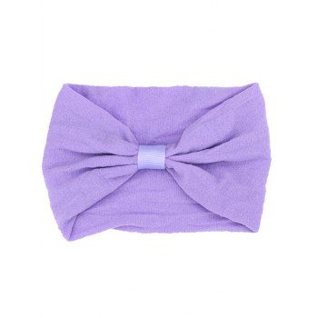 

Solid Color Children Headband Bowknot Wide Nylon Trendy Headband, Light purple