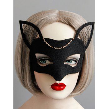 

Cosplay Masquerade Fox Shaped Chain Mesh Face Mask, Black