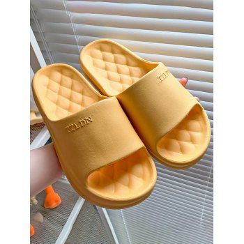 

Solid Color Slippers Indoor Slippers Anti-slip Bathroom Trendy Slippers, Light yellow