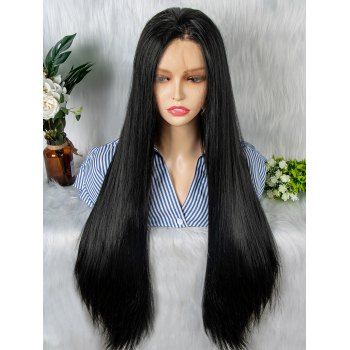 

Straight 30 Inch Ultra Long 13*4 Lace Front Heat Resistance Synthetic Wig, Black