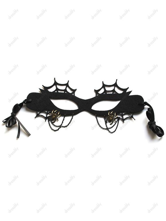 Masque D'Halloween Cosplay Toile D'Araignée Chaîne avec Frange - Noir 