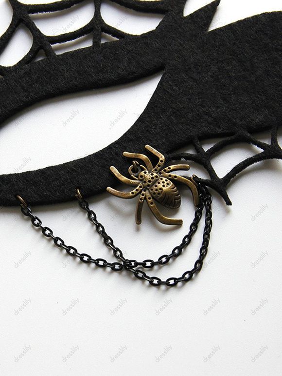 Masque D'Halloween Cosplay Toile D'Araignée Chaîne avec Frange - Noir 